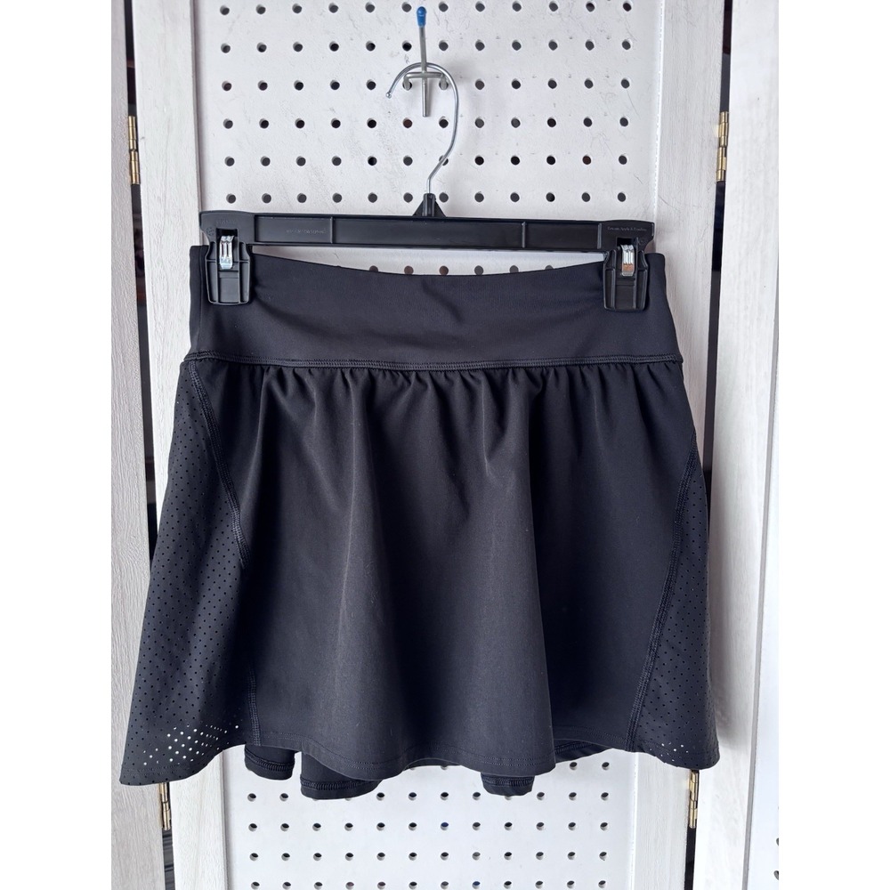 Spanx Women's Small Black Tennis Pickleball Golf Skort Side Mesh Panels Athletic